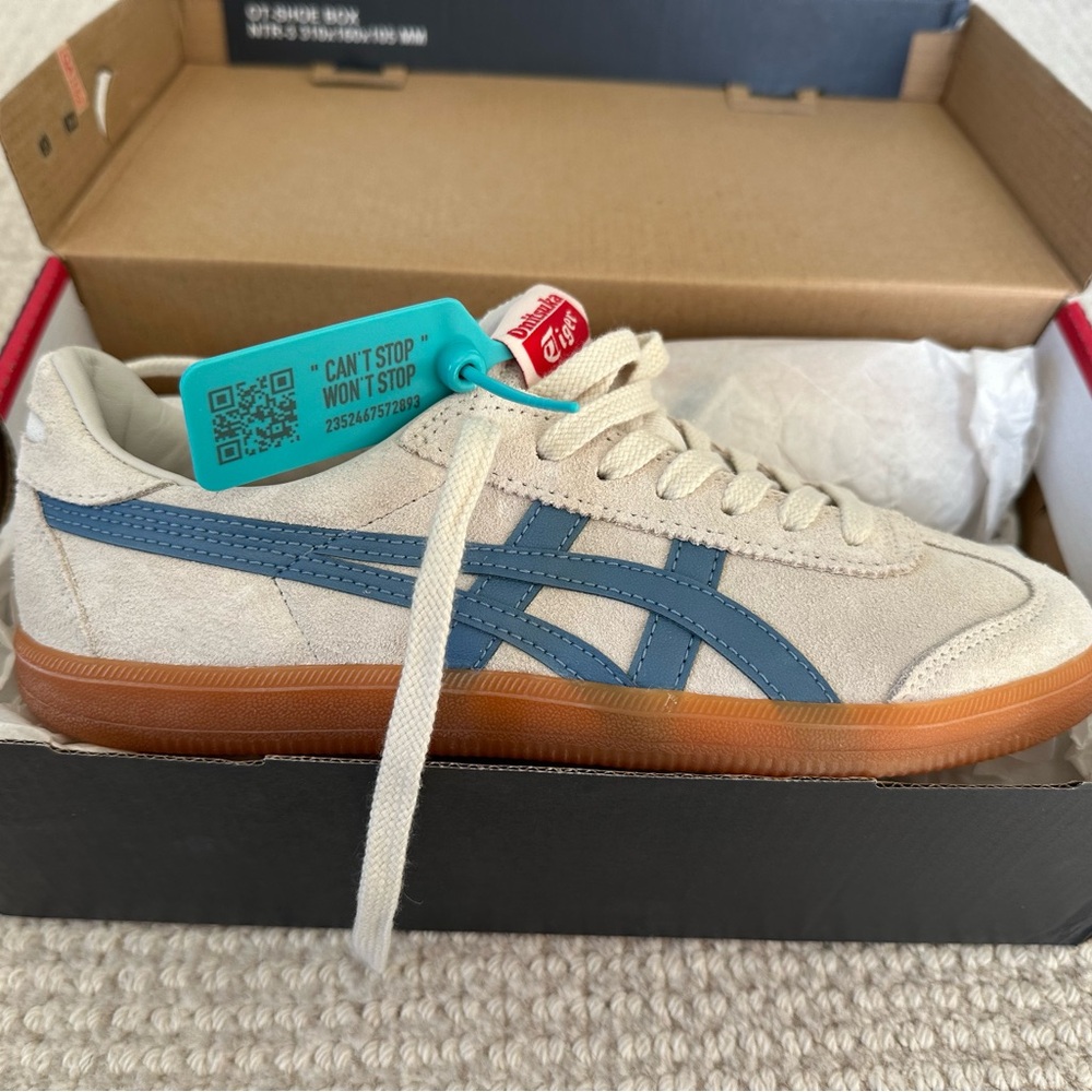 Onitsuka Tiger by Asics Beige and Blue Sneakers